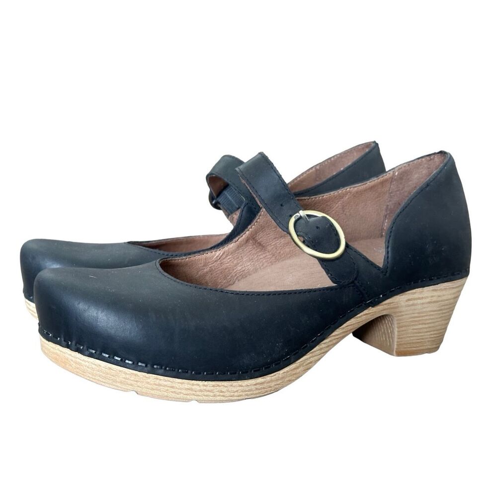 Dansko Like New Black Missy Mary Jane Clog 39. 8 1/2